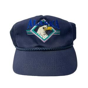 Vintage Alaska Bald Eagle Rope Baseball Hat IAAC